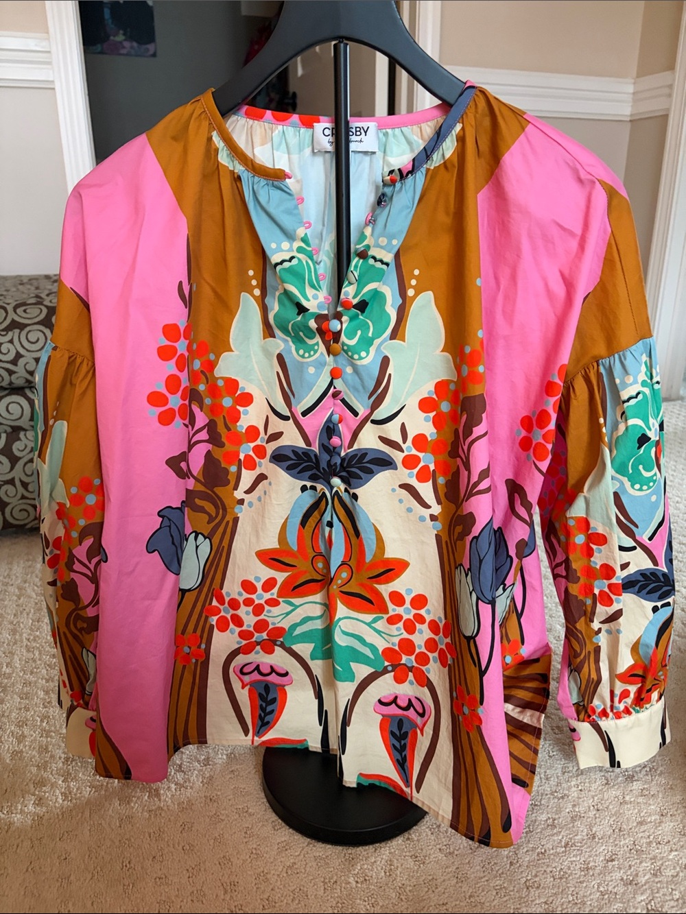 Women's colorful lightweight patterned top
